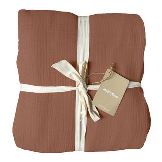 Housse De Couette Unie En Coton, Gaze De Coton Chocolat 260x240cm