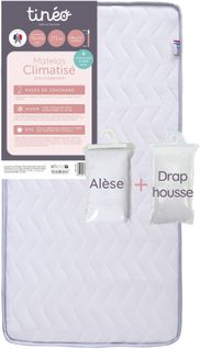 Matelas Bébé Climatisé Compressé - 70 X 140 Cm - Epaisseur 11 Cm - Avec Drap Housse Et Alese -