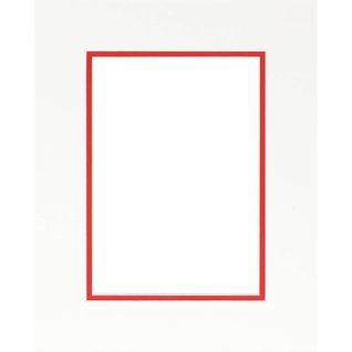 Passe-partout Double Blanc Avec Liseré Rouge 40x50 Cm Ouverture 30x40 Cm Blanc