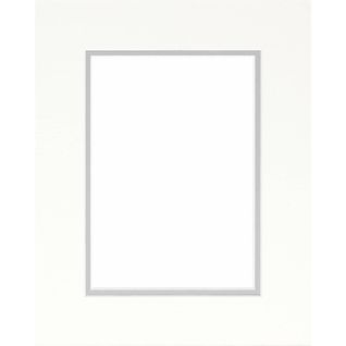 Passe-partout Double Blanc Avec Liseré Gris 30x40 Cm Ouverture 20x30 Cm Blanc