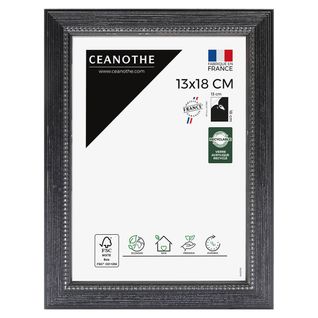Cadre Photo Perle Noir 13x18 Cm Noir Bois Massif Fsc
