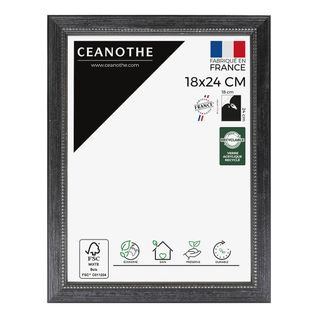 Cadre Photo Perle Noir 18x24 Cm Noir Bois Massif Fsc