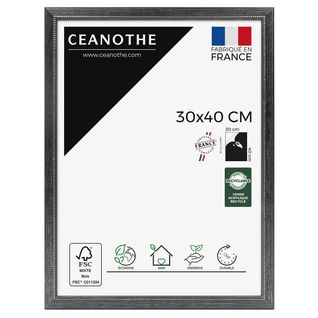 Cadre Photo Perle Noir 30x40 Cm Noir Bois Massif Fsc