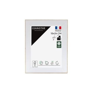 Cadre Photo  Newton 18 X 24 Cm Bois Et Blanc