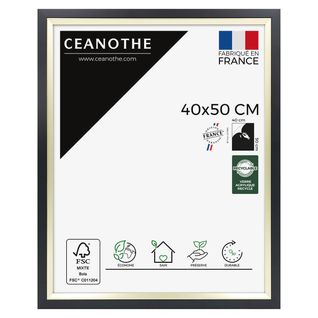 Cadre Photo Actual Noir Doré 40x50 Cm Noir Résine Recyclée