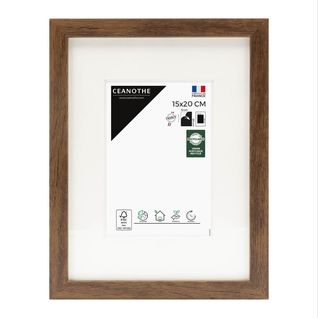 Cadre Photo Wild Ébène 15x20 Cm Avec Passe-partout 9x13 Cm Brun Résine Recyclée
