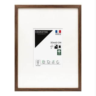 Cadre Photo Wild Ébène 30x40 Cm Avec Passe-partout 15x20 Cm Brun Résine Recyclée