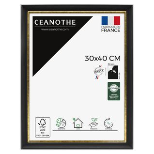 Cadre Photo Pandore Noir Doré 30x40 Cm Doré Résine Recyclée