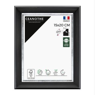 Cadre Photo Pandore Noir Argent 15x20 Cm Argent Résine Recyclée