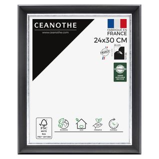 Cadre Photo Pandore Noir Argent 24x30 Cm Argent Résine Recyclée