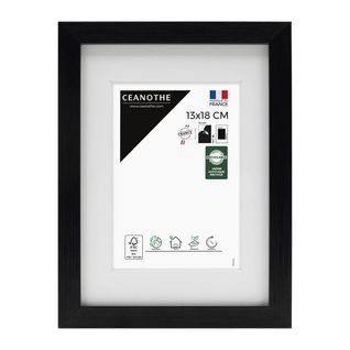 Cadre Photo Wild Noir 13x18 Cm Avec Passe-partout 9x13 Cm Noir Résine Recyclée