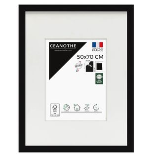 Cadre Photo Wild Noir 50x70 Cm Avec Passe-partout 30x40 Cm Noir Résine Recyclée