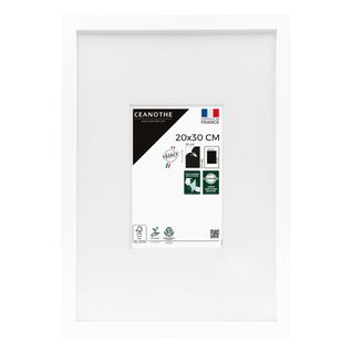 Cadre Photo Wild Blanc 20x30/a4 Cm Avec Passe-partout 18x24 Cm Blanc Résine Recyclée