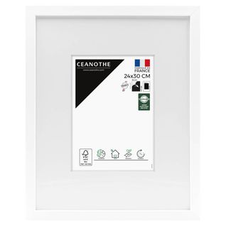 Cadre Photo Wild Blanc 24x30 Cm Avec Passe-partout 13x18 Cm Blanc Résine Recyclée