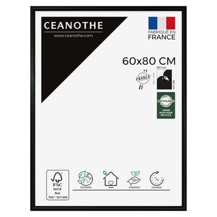 Cadre Photo Essentiel Exposition Noir 60x80 Cm Noir Bois Massif Fsc