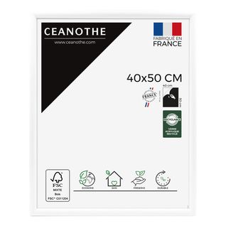 Cadre Photo Essentiel Exposition Blanc 40x50 Cm Blanc Bois Massif Fsc
