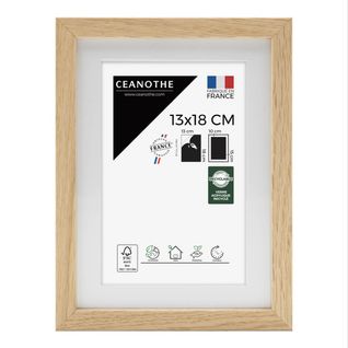 Cadre Photo 13x18 Cm Chêne Alba Avec Passe-partout 10x15 Cm Bois Brut Chêne