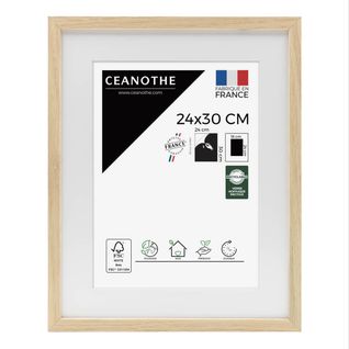 Cadre Photo 24x30 Cm Chêne Alba Avec Passe-partout 18x24 Cm Bois Brut Chêne