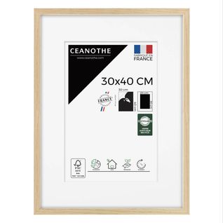 Cadre Photo 30x40 Cm Chêne Alba Avec Passe-partout 20x30 Cm Bois Brut Chêne