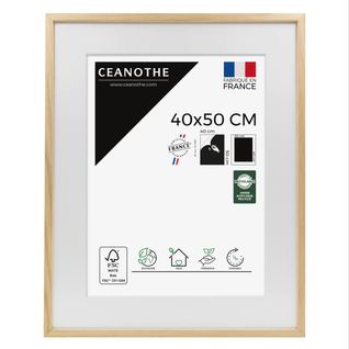 Cadre Photo 40x50 Cm Chêne Alba Avec Passe-partout 30x40 Cm Bois Brut Chêne