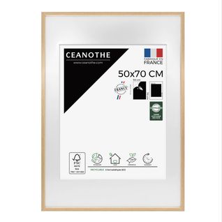 Cadre Photo 50x70 Cm Chêne Alba Avec Passe-partout 40x50 Cm Bois Brut Chêne