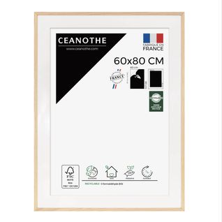 Cadre Photo 60x80 Cm Chêne Alba  Avec Passe-partout 50x70 Cm Bois Brut Chêne