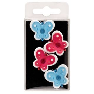 Lot 4 Magnets Papillons Multicolore