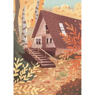 Tableau Sur Toile Illustration Maison Sauvage 100x140 Cm