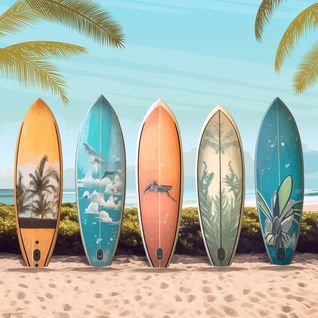 Tableau Sur Toile Planches De Surf 45x45 Cm