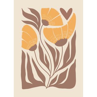 Tableau Sur Toile Fleurs Sauvages Stylisées 45x65 Cm