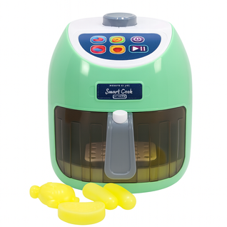 Jouet Air Fryer Sonore Et Lumineux, 4 Boutons De Cuisson, Aliments Qui Changent De Couleur, à Piles,