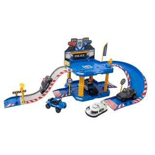 Garage De Police 40 Pièces à Assembler – Avec 1 Voiture, Rampe, Accessoires Et Autocollants, Je
