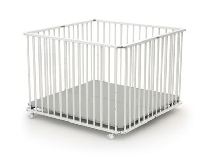 Parc Bébé Pliant En Bois Blanc 100 X 100 Cm