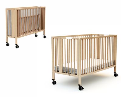 Lit Bébé Pliant En Bois Essentiel Pro Hêtre Verni 60 X 120 Cm