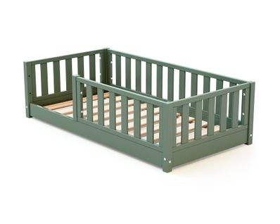 Lit Enfant Au Sol En Bois Sonho Mini - 70x140 - Vert Sauvage