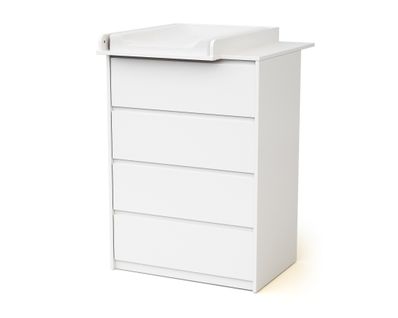 Commode Bébé 4 Tiroirs Avec Plan à Langer En Bois 50 Cm Uno - Blanc