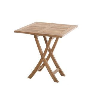 Fun - Table De Jardin 2 Personnes, Carrée Pliante 70x70cm En Bois Teck