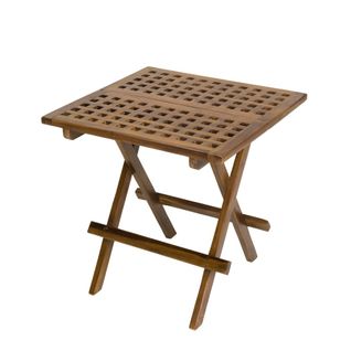 Maeva - Table Pique Nique De Jardin Carrée 50x50cm Bois Teck Huilé