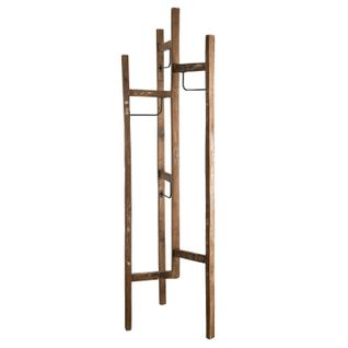 Sixtine - Portemanteau Marron 3 'ventaux' En Bois De Teck Recyclé