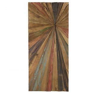 Décoration Murale Bois Rectangulaire 100x40 cm Teck Recyclé Multicolore