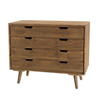 Andy - Commode Scandi Bois Marron 4 Tiroirs