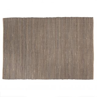 Quentin - Tapis Rect. 160x230cm En Jute Et Coton Couleur Sable Et Noir