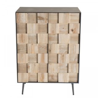 Carla - Buffet 2 Portes Bois Et Pieds Métal