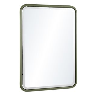 Helena - Miroir Rectangulaire Angles Arrondis En Métal Vert