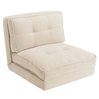 Angele - Chauffeuse Convertible 1 Place En Tissu Couleur Écru