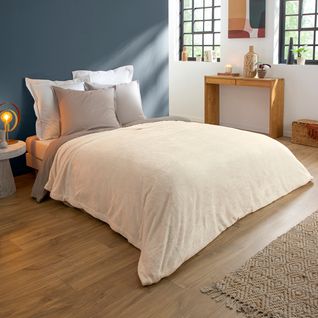 Couverture Polaire Extra Douce Coloris Ecru 240 X 260 Cm Blanc