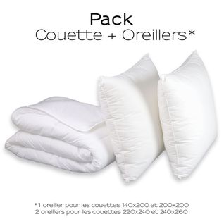 Pack Clima Fresh Thermorégulation Couette Tempérée + oreiller 140 X 200 Cm Blanc