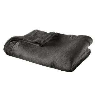 Plaid Polaire Extra Doux Coloris Gris Anthracite 130 X 170 Cm Gris Foncé