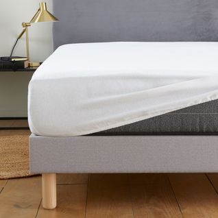 Alèse - Protège Matelas Absorbant - Molleton De Coton Bio 180 X 200 Cm Blanc