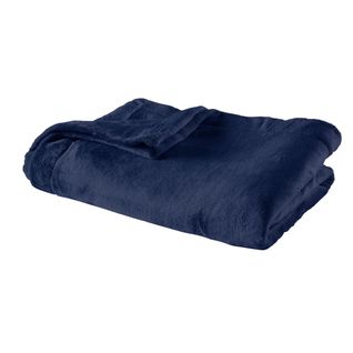 Plaid Polaire Extra Doux Coloris Bleu 130 X 170 Cm Bleu Foncé